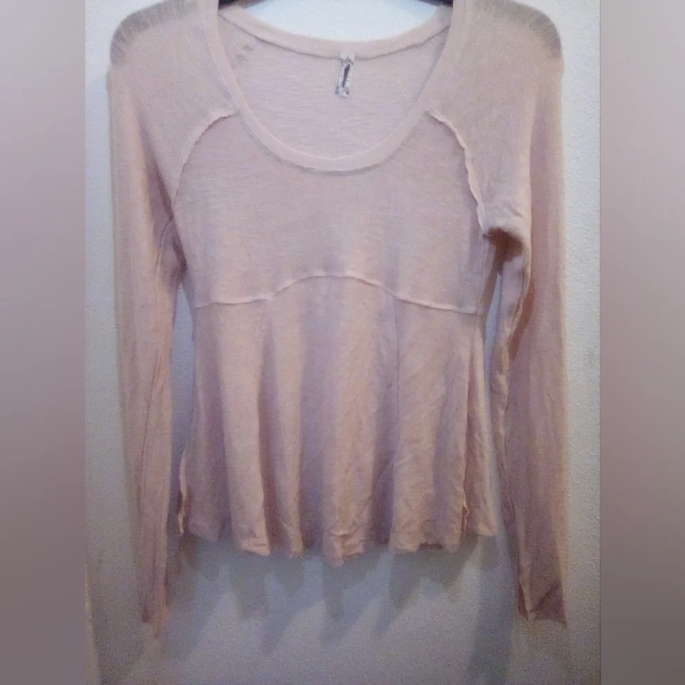 Free People Intimately Super Scoop Long Sleeve Top Size XS Boho Feminine - Picture 4 of 14